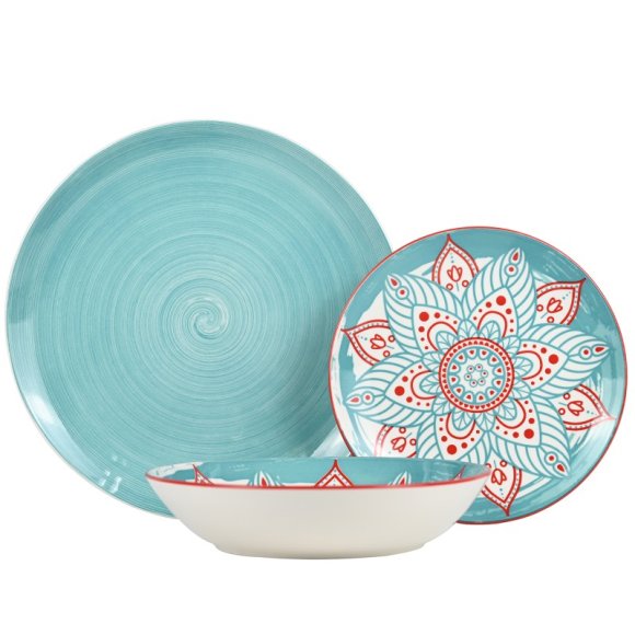Servizio Piatti 18 Pezzi Porcellana - Blu Servizio Piatti 18 Pezzi Porcellana - Blu
