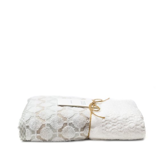 RIVIERA SET ASCIUGAMANI 1+1 TILES - BIANCO RIVIERA SET ASCIUGAMANI 1+1 TILES - BIANCO
