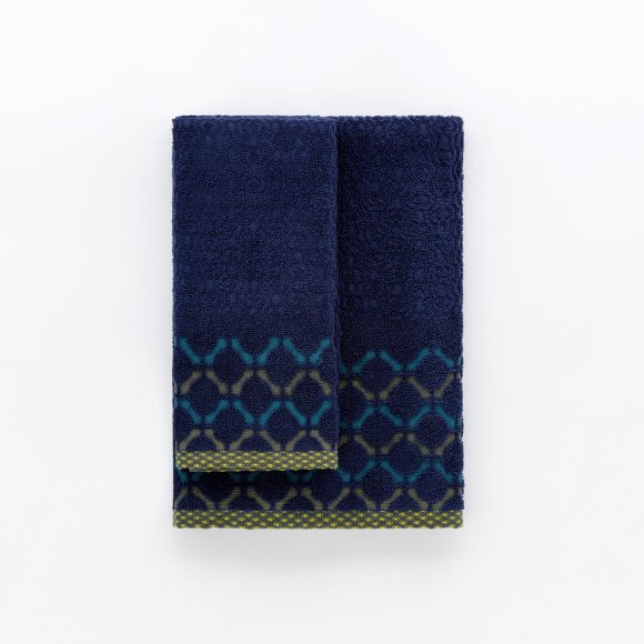 RIVIERA SET ASCIUGAMANI 1+1 TILES - BLU NAVY RIVIERA SET ASCIUGAMANI 1+1 TILES - BLU NAVY