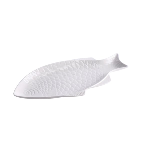 STAR VASSOIO IN CERAMICA FORMA PESCE - 47x22x3 CM