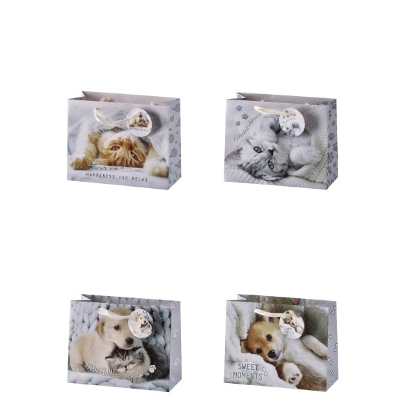 BORSA IN CARTA DECORO CUCCIOLI - DECORI ASSORTITI BORSA IN CARTA DECORO CUCCIOLI - DECORI ASSORTITI