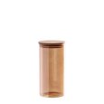 BARATTOLO IN VETRO BOROSILICATO E COPERCHIO IN BAMBOO 10x21CM- COLORI ASSORTITI BARATTOLO IN VETRO BOROSILICATO E COPERCHIO IN BAMBOO 10x21CM- COLORI ASSORTITI