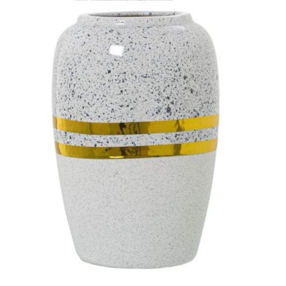 CAMACHO VASO IN CERAMICA 13x20 CM - ARGENTATO/BIANCO