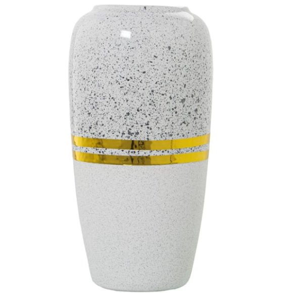 CAMACHO VASO IN CERAMICA 15x30 CM - ARGENTATO/BIANCO