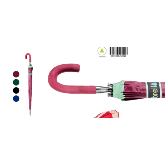 Ombrello Lungo Automatico - 16 Stecche - Manico Spugna 202 Ombrello Lungo Automatico - 16 Stecche - Manico Spugna 202