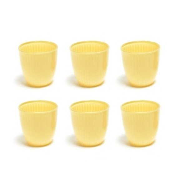 SET 6 BICCHIERI VETRO RIGATO - GIALLO SET 6 BICCHIERI VETRO RIGATO - GIALLO
