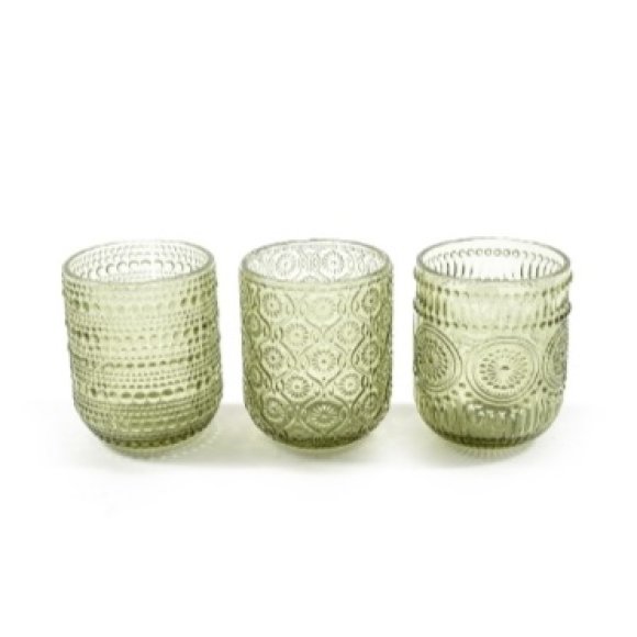 MERCURY SET 6 BICCHIERI VETRO RIGATO VERDE - 250 ML 