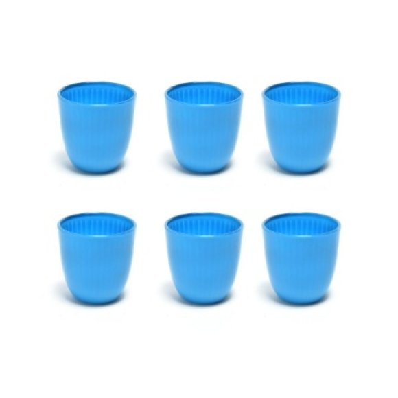 SET 6 BICCHIERI VETRO RIGATO - BLU SET 6 BICCHIERI VETRO RIGATO - BLU
