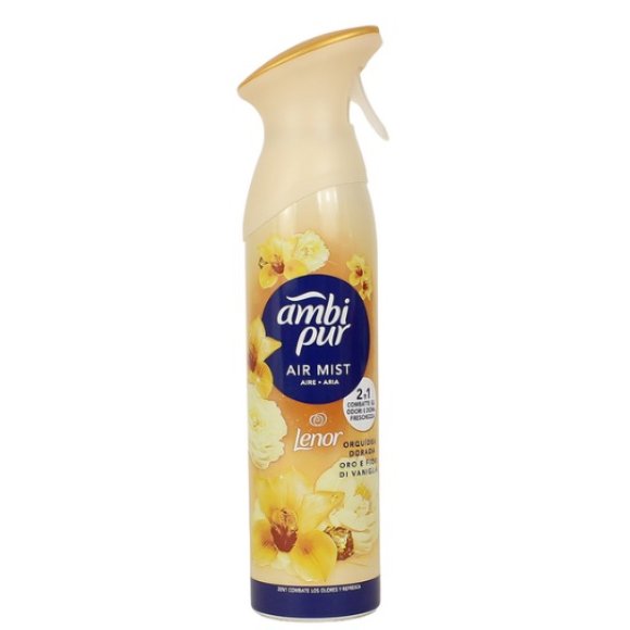AMBIPUR AIR DEODORANTE 2in1 COMBATTE GLI ODORI E DONA FRESCHEZZA ORO E FIORI DI VANIGLIA SPRAY - 185 ML