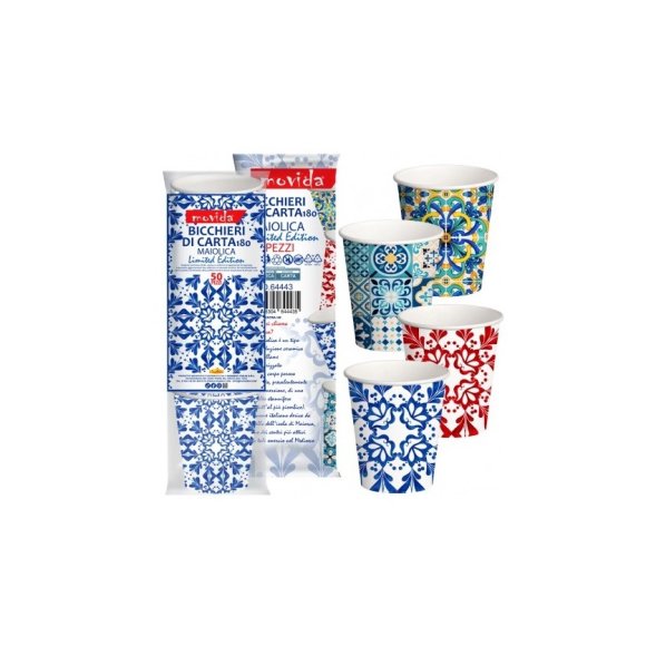 MOVIDA BICCHIERI BIO PER ACQUA DECORATO - 50 PEZZI MOVIDA BICCHIERI BIO PER ACQUA DECORATO - 50 PEZZI