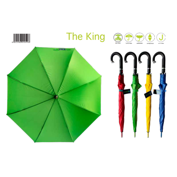 Ombrello Lungo Automatico Size XL - linea Brello - 8 stecche in fibra colorata Ombrello Lungo Automatico Size XL - linea Brello - 8 stecche in fibra colorata