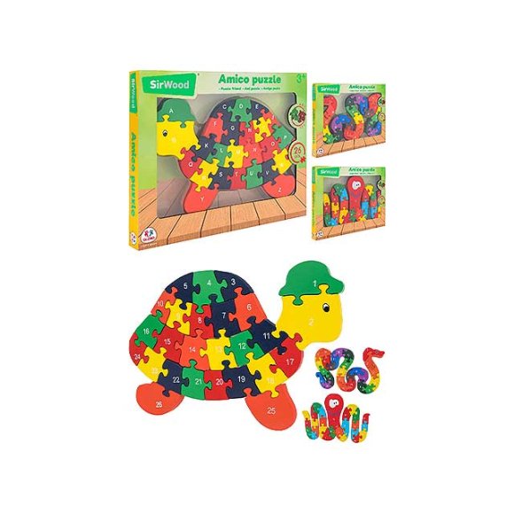 SIR WOOD PUZZLE LEGNO - 26 PEZZI 