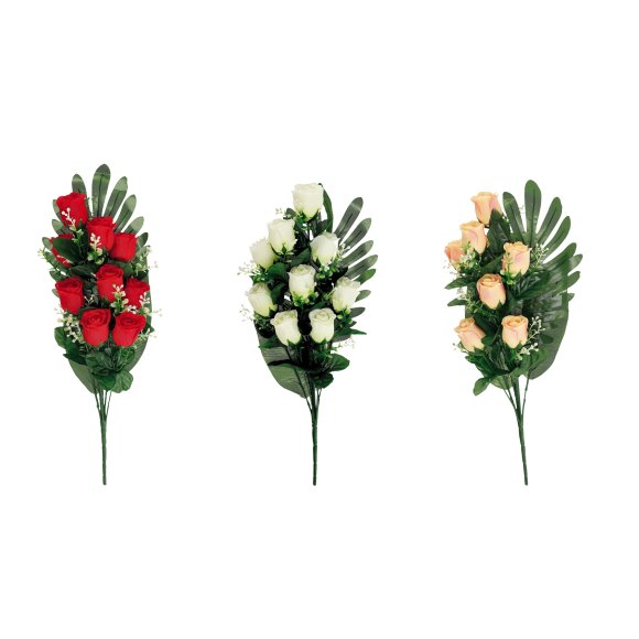 BOUQUET DI ROSE ARTIFICIALI 53 CM - COLORI ASSORTITI BOUQUET DI ROSE ARTIFICIALI 53 CM - COLORI ASSORTITI