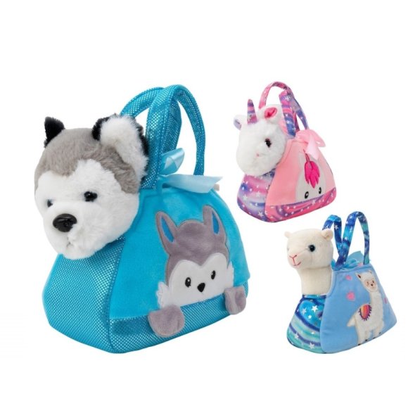 ANIMALI PELUCHE ANIMALI CON TRASPORTINO 23 CM - ASSORTITI ANIMALI PELUCHE ANIMALI CON TRASPORTINO 23 CM - ASSORTITI
