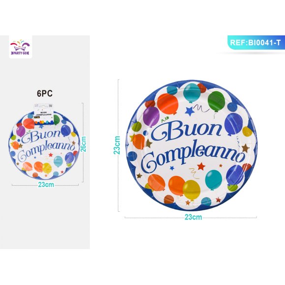 PIATTI "BUON COMPLEANNO" - 23 CM