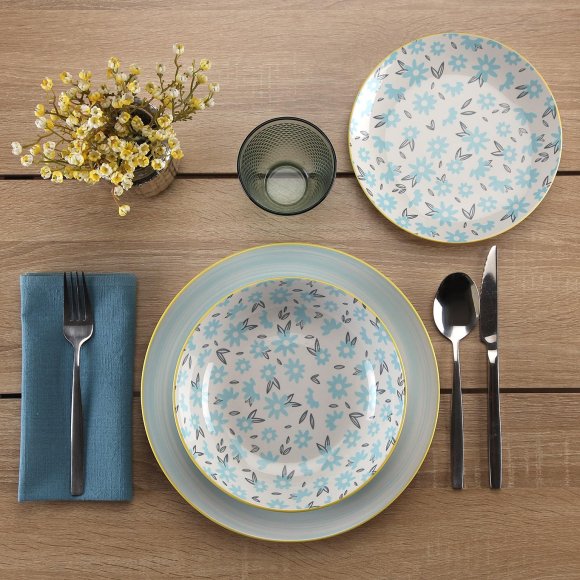 SERVIZIO PIATTI 18 PEZZI "BREEZE" BLU SERVIZIO PIATTI 18 PEZZI "BREEZE" BLU