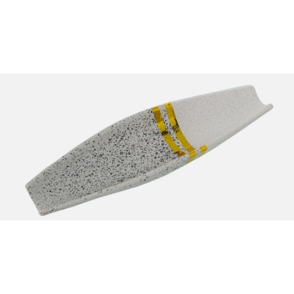 CAMACHO CENTRO TAVOLA CERAMICA 35X11X5 CM  - GRIGIO/ORO 