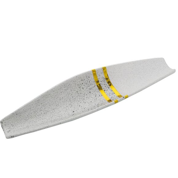 CAMACHO CENTROTAVOLA CERAMICA 50X14X5CM - ARGENTO E BIANCO 