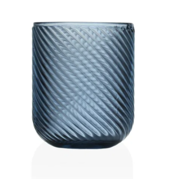 SET 6 BICCHIERI CRISTALLO BLU 260 ml 7 x 9 cm 