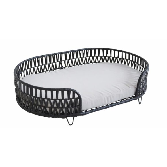 CUCCIA LETTINO OVALE NERA CON CUSCINO - 75X49XH18CM CUCCIA LETTINO OVALE NERA CON CUSCINO - 75X49XH18CM