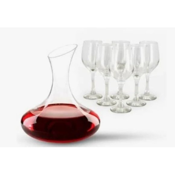 SERVIZIO  6 CALICI DI VINO + DECANTER 