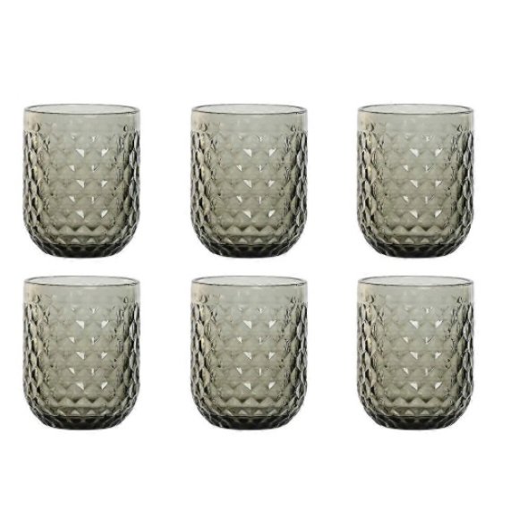 SET 6 BICCHIERI IN CRISTALLO GRIGIO - 240ML SET 6 BICCHIERI IN CRISTALLO GRIGIO - 240ML