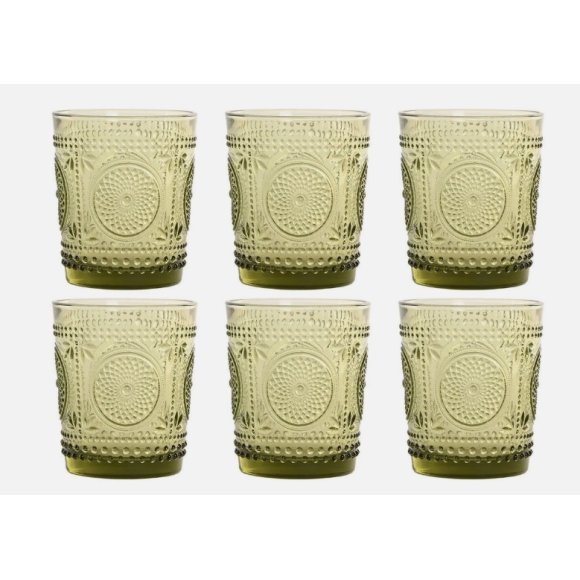 SET 6 BICCHIERI IN CRISTALLO VERDE - 310ML SET 6 BICCHIERI IN CRISTALLO VERDE - 310ML