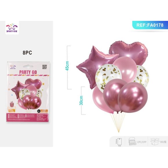 SET PALLONCINO STELLA CUORE - ROSA SET PALLONCINO STELLA CUORE - ROSA
