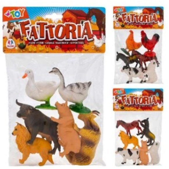 SET 6 ANIMALI DELLA FATTORIA GLOBO - FIGURE ASSORTITE W'TOY