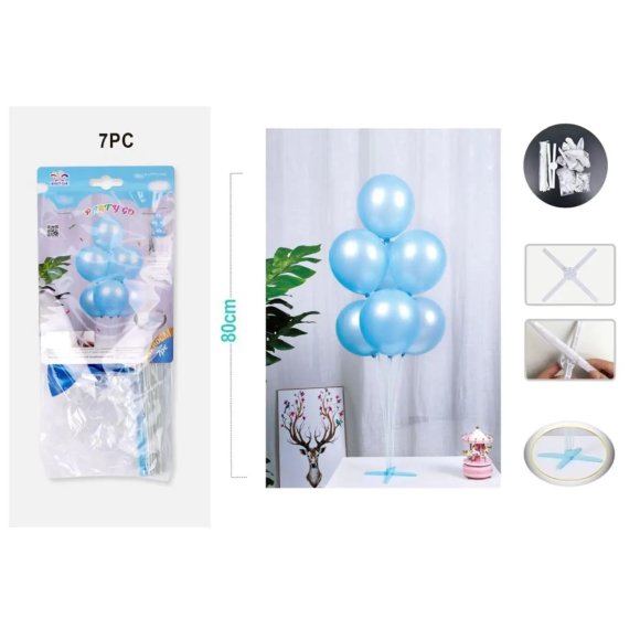 SET PALLONCINI CON CUORE BLU - 7 PEZZI SET PALLONCINI CON CUORE BLU - 7 PEZZI