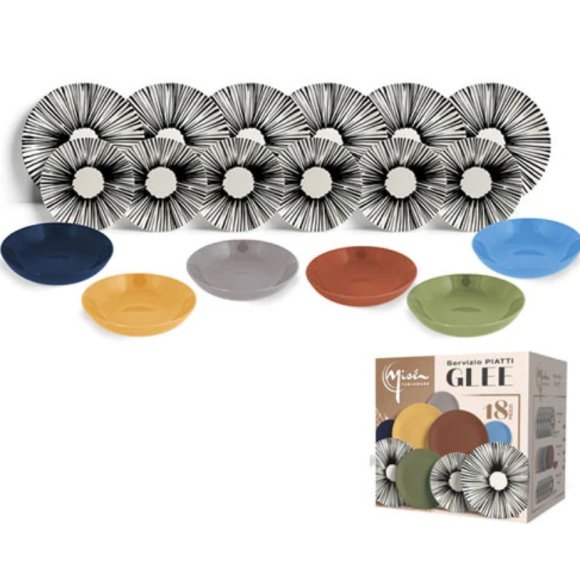 SERVIZIO PIATTI GLEE MISE - 18 PEZZI SERVIZIO PIATTI GLEE MISE - 18 PEZZI
