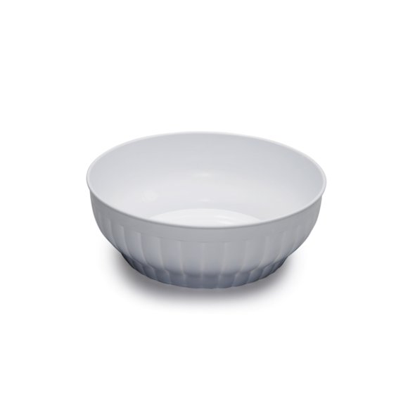 INSALATIERA COSTOLATA IN PLASTICA BIANCA - 34X7HCM 