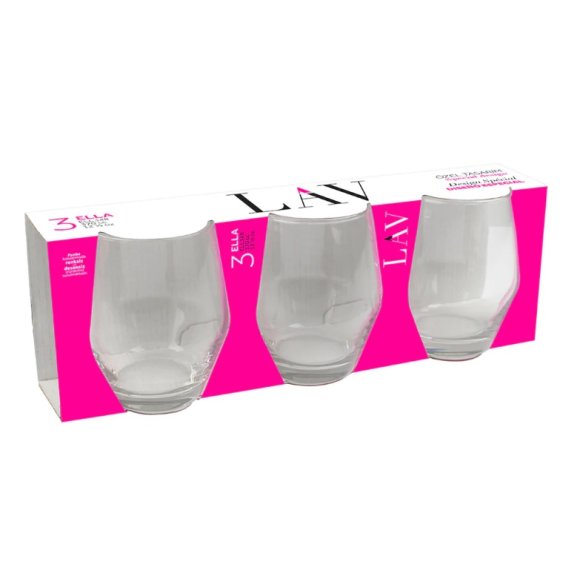 LAV SET 3 BICCHIERI VETRO ELLA - 370CC