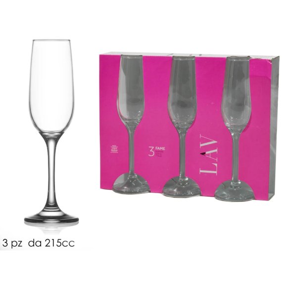 LAV SET 3 FLUTE CHAMPAGNE FAME -  215CC