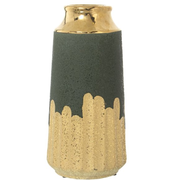 CAMACHO VASO IN CERAMICA 13x14x27 CM - VERDE/ORO 