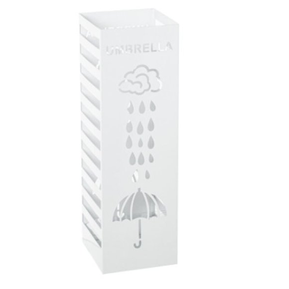 CAMACHO PORTAOMBRELLI QUADRATO METALLO 15,5X15,5X49 CM - BIANCO 