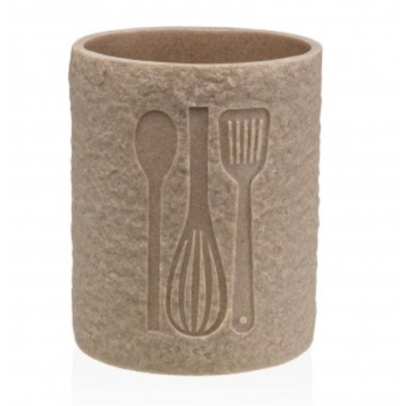 VERSA PORTAUTENSILI GRANDE 11,5X10,2X17,5 CM - BEIGE VERSA PORTAUTENSILI GRANDE 11,5X10,2X17,5 CM - BEIGE