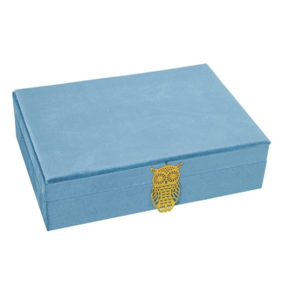 CAMACHO PORTAGIOIE VELLUTO 28X20X7CM - AZZURRO 