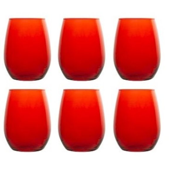 SET 6 BICCHIERE AMBER - ROSSO 