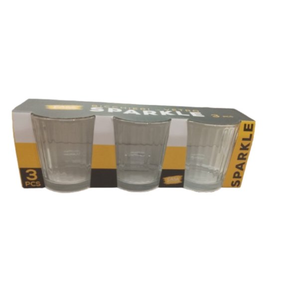 SET 3 BICCHIERI VETRO SPARKLE - 220ML 
