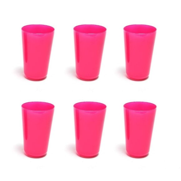 MERCURY SET 6 BICCHIERI IN VETRO "ELEGANT" - ROSA OPACO