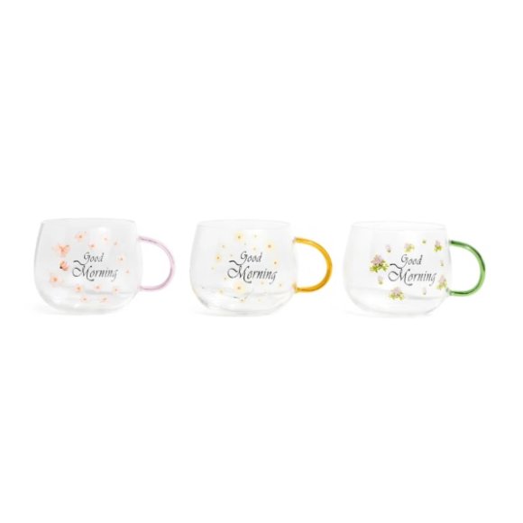 MERCURY TAZZA IN VETRO BOROSILICATA  "GOOD MORNING" - COLORI ASSORTITI 
