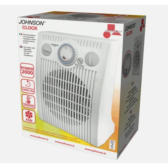 JOHNSON TERMOVENTILATORE DA BAGNO CON TIMER REGOLABILE 1000-2000W