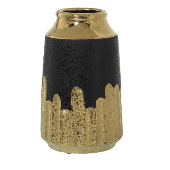 CAMACHO VASO IN CERAMICA 12x50 CM -NERO/ORO