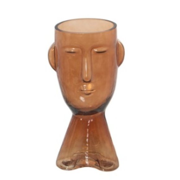 CAMACHO VASO IN VETRO FACCIA 12X10X24CM - ARANCIONE