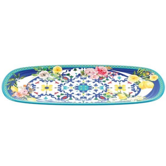 GUZZINI - VASSOIO RETTANGOLARE PICCOLO "FLOWER&LEMON" - 39,5 × 16,5 × 2,5 cm.