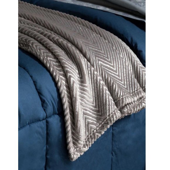 RIVIERA - PLAID "ZIZ ZAG" 1 PIAZZA E MEZZO - GRIGIO RIVIERA - PLAID "ZIZ ZAG" 1 PIAZZA E MEZZO - GRIGIO