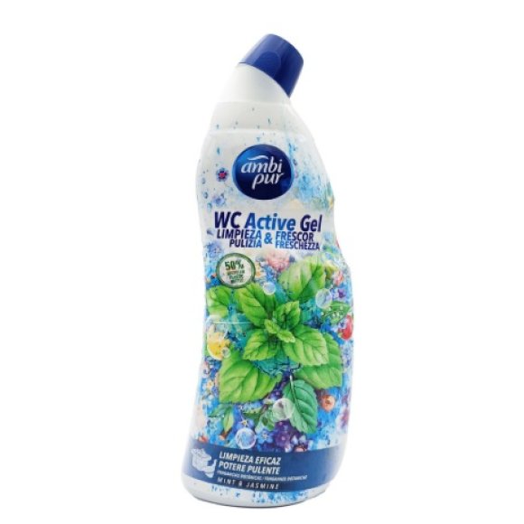 AMBI PUR WC ACTIVE GEL PULIZIA E FRESCHEZZA MENTA E GELSOMINO 750 ML 