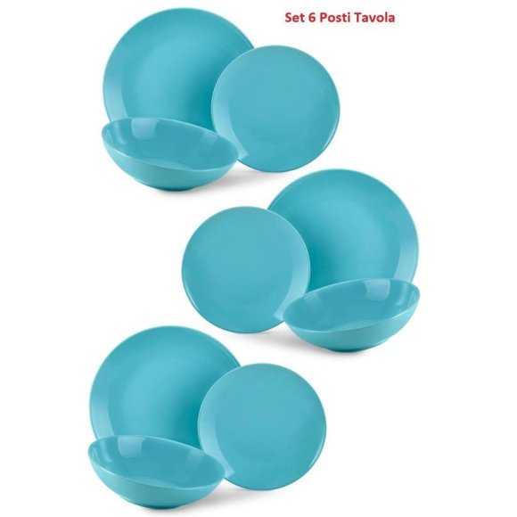 Servizio Piatti 18 Pezzi Porcellana - Azzurro Servizio Piatti 18 Pezzi Porcellana - Azzurro