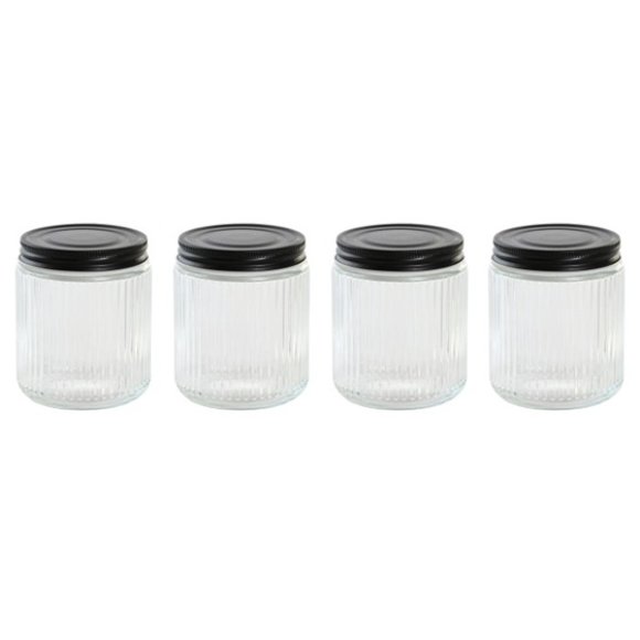 BARATTOLI IN CRISTALLO CON TAPPO IN METALLO - SET 4 PEZZI BARATTOLI IN CRISTALLO CON TAPPO IN METALLO - SET 4 PEZZI